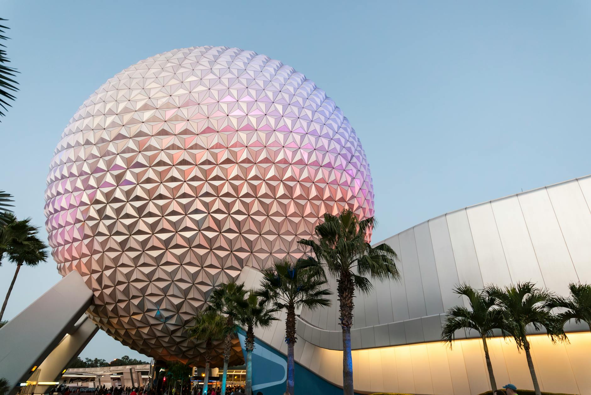 EPCOT's iconic Spaceship Earth geodesic sphere at Walt Disney World - gateway to the park's celebration of innovation and world culture