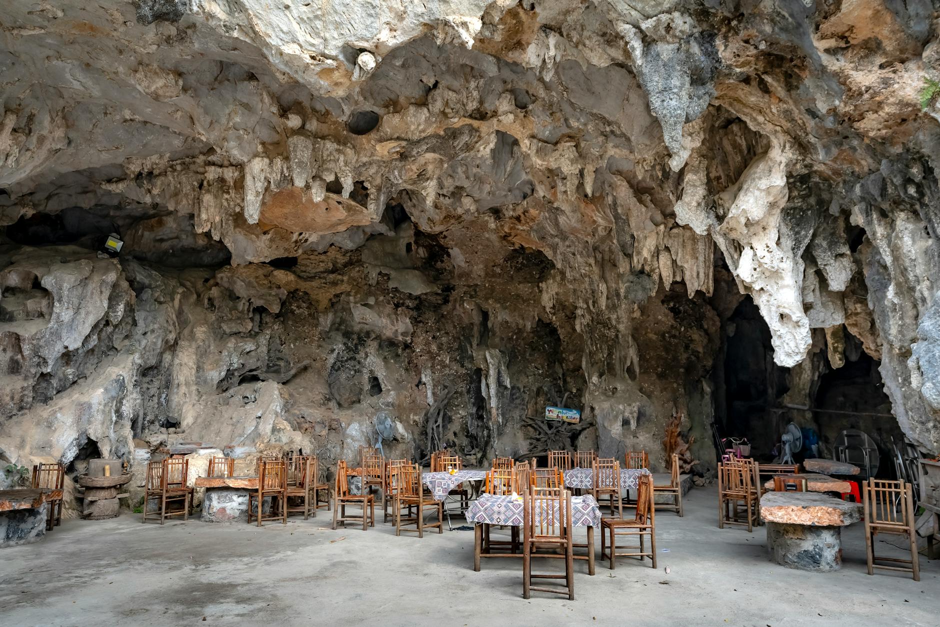 Mythos Restaurant grotto-style dining room at Islands of Adventure