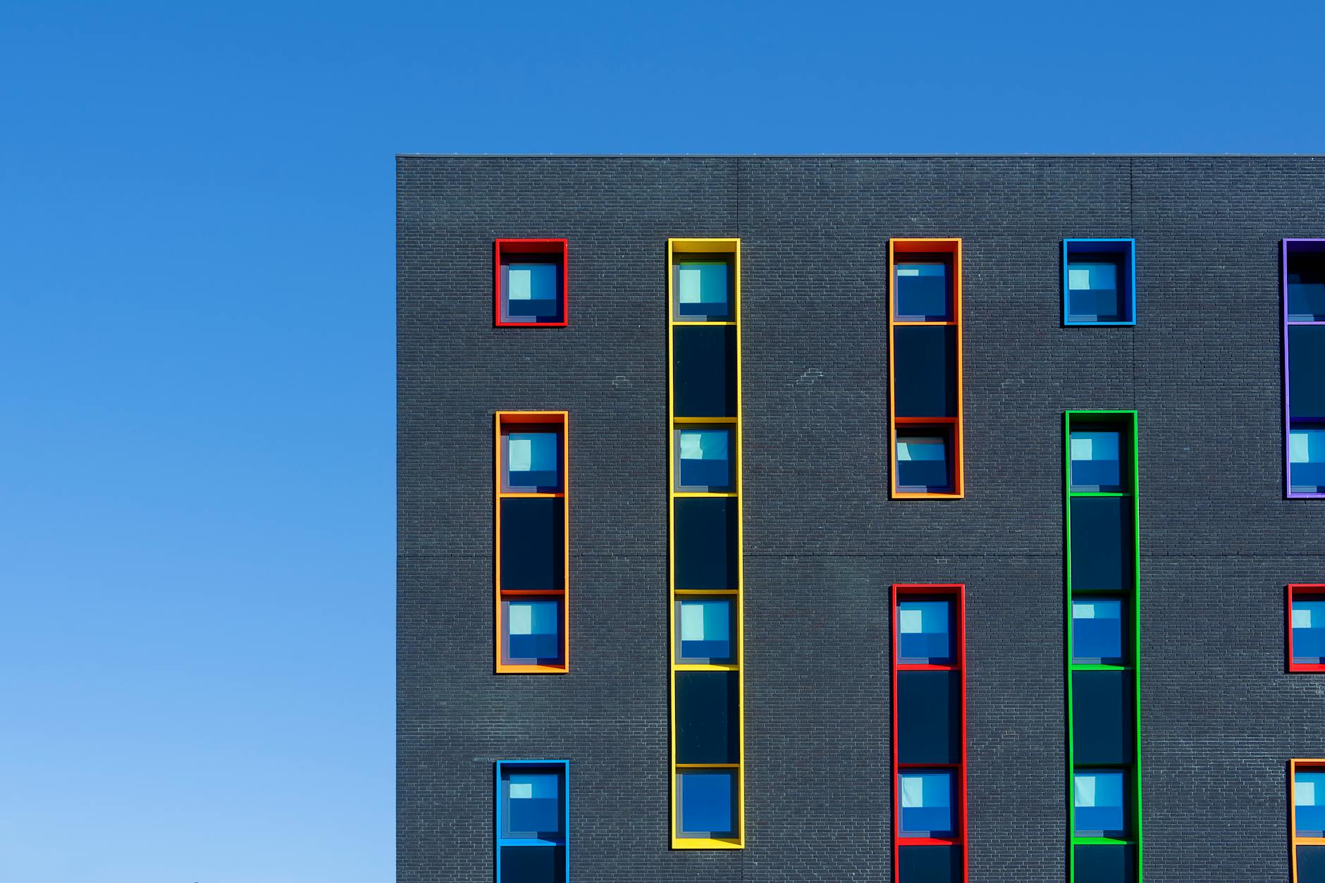 Colorful hotel exterior