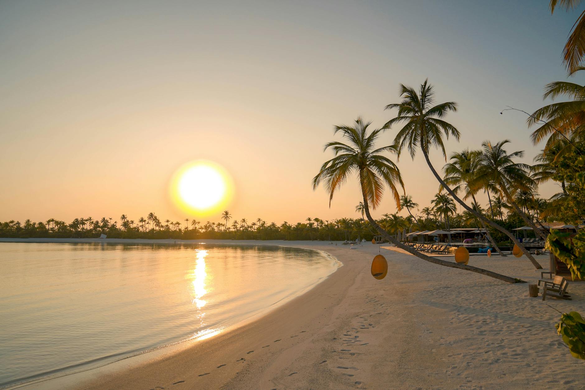 White-sand beach and turquoise lagoon at Discovery Cove's all-inclusive day resort