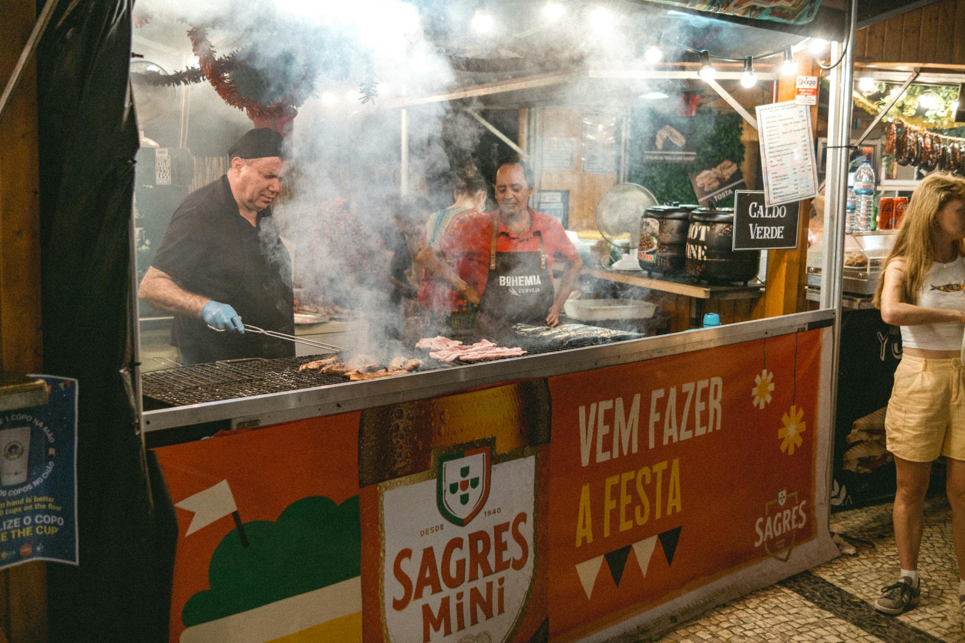 International food festival booths outdoor market