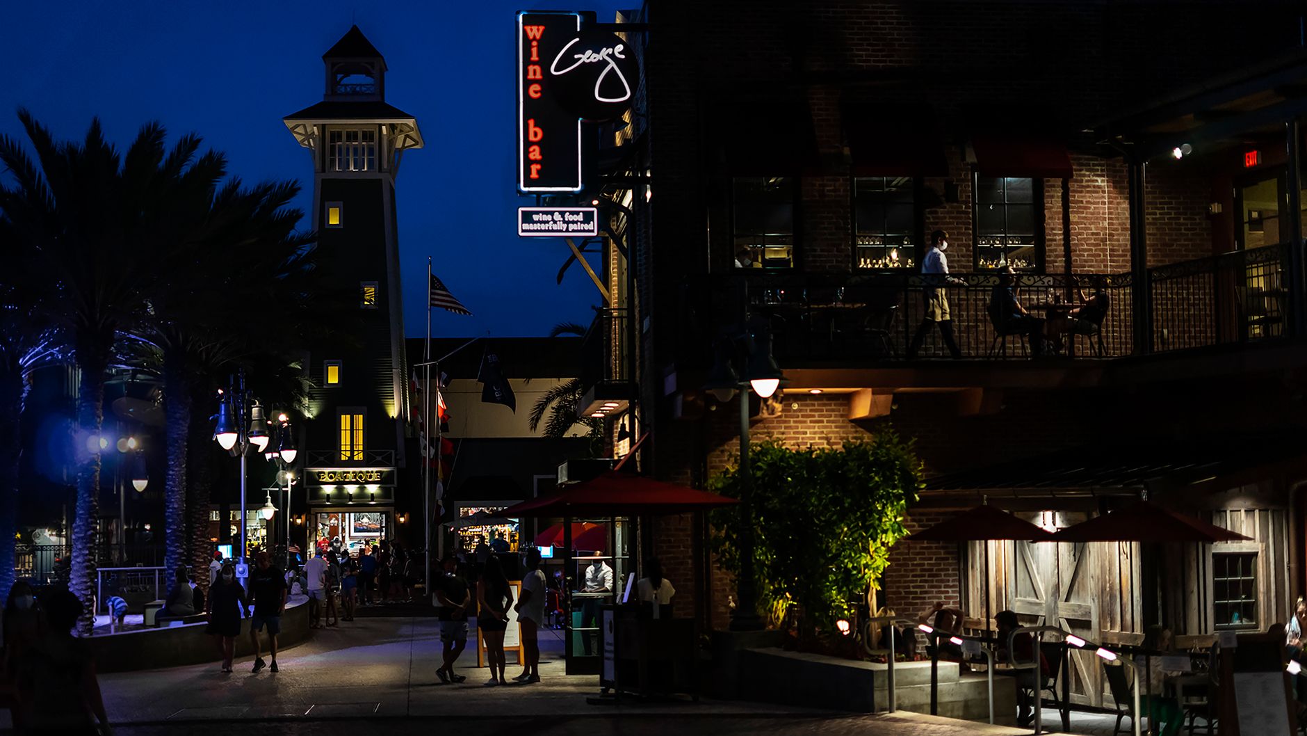 Promenade at Sunset Walk entertainment district near Margaritaville Resort Orlando