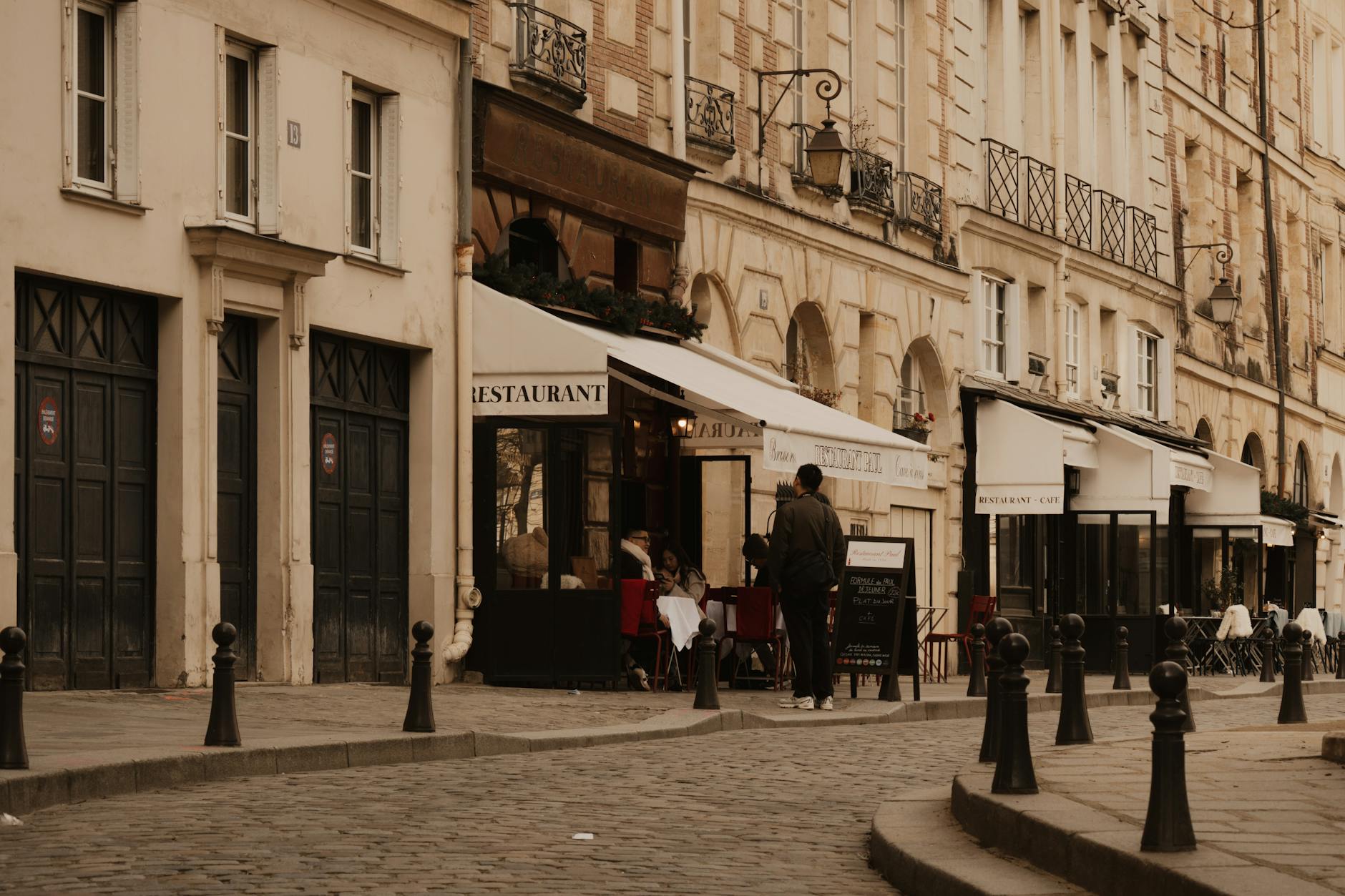 Paris architecture cobblestone