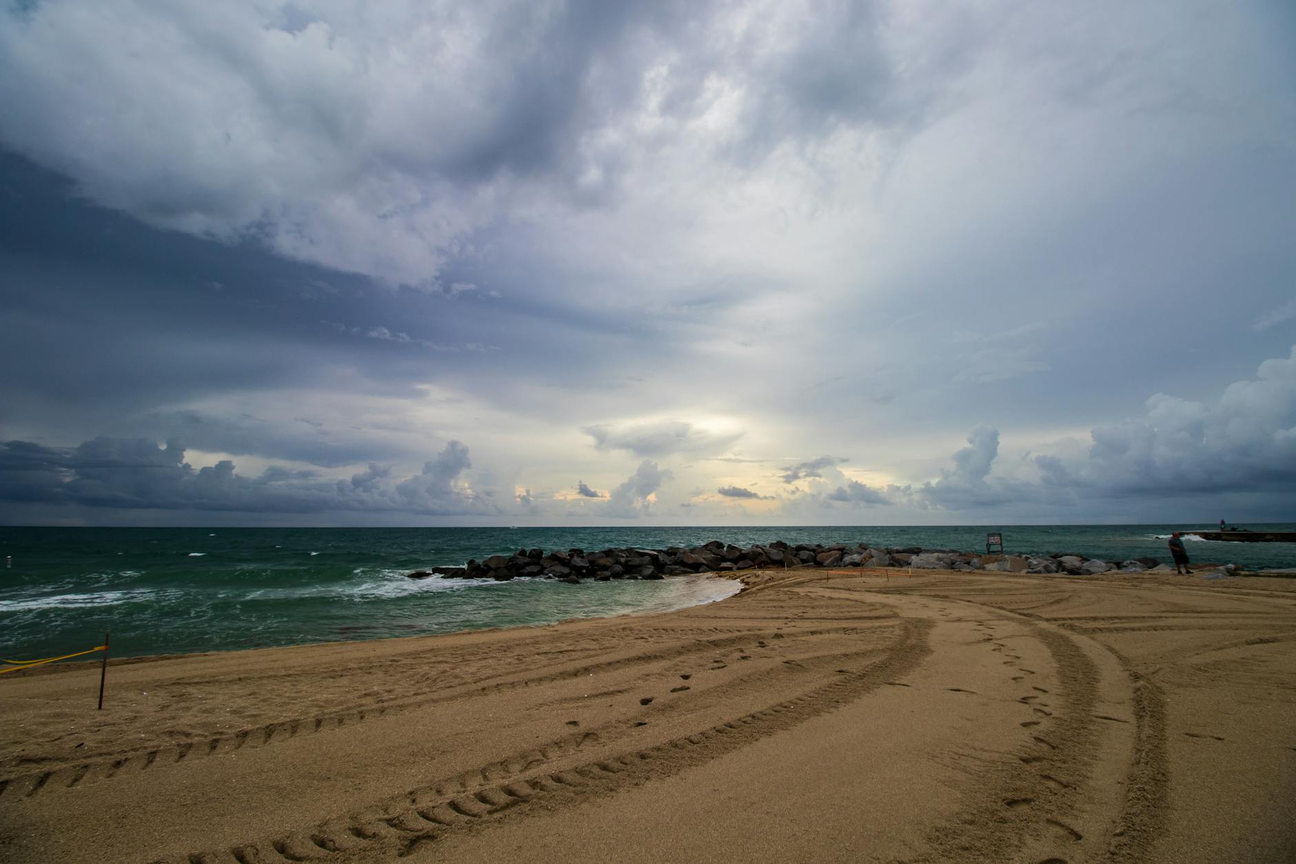 Storm clouds gathering over florida coastline