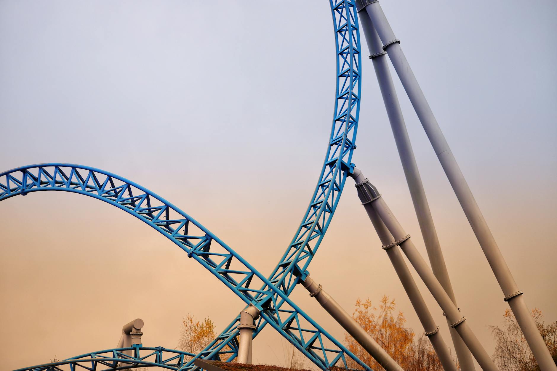 Theme park roller coaster loop