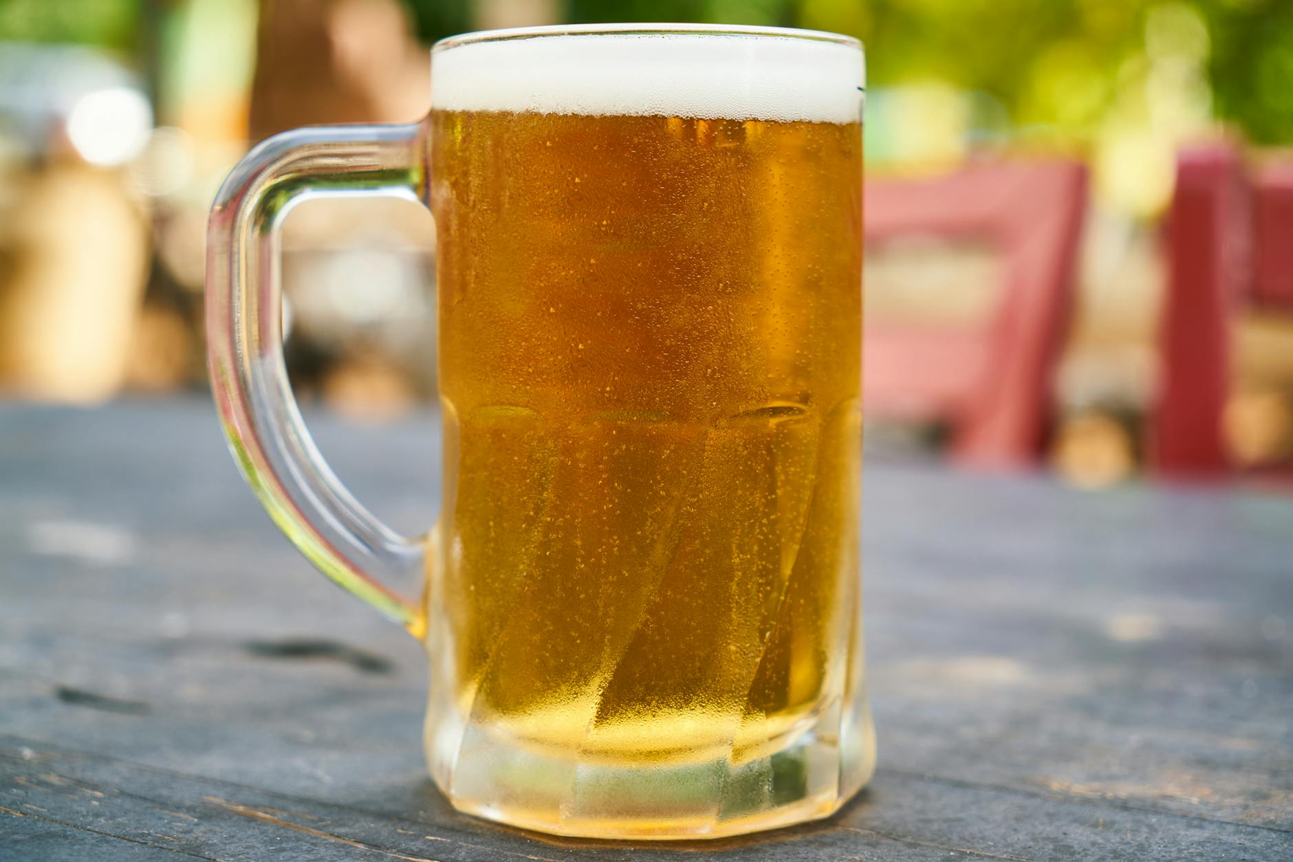 Yellow frothy butterbeer drink