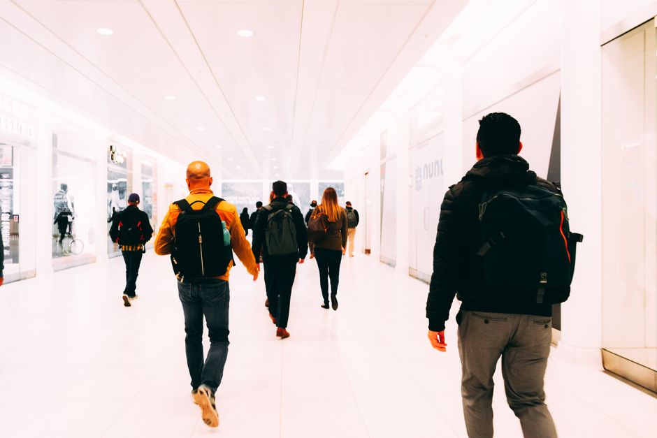 Airport terminal travelers (Orlando Airport to Theme Parks)