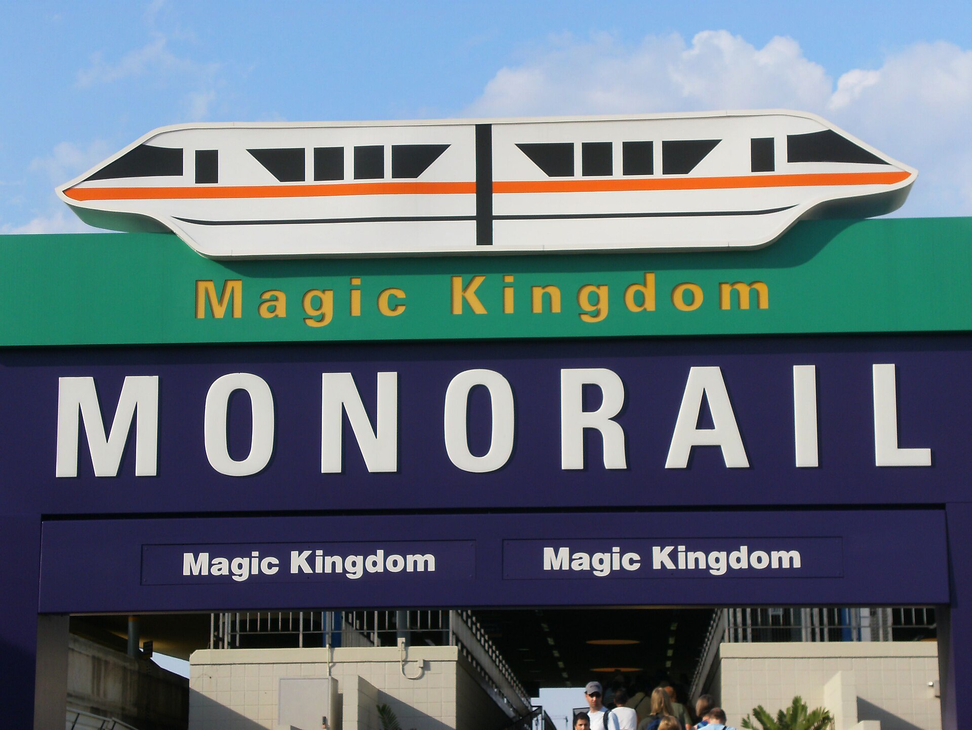 The Magic Kingdom monorail station sign at Walt Disney World